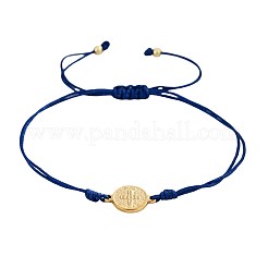 Vintage Metal Religion Saint Benedict Medal Link Adjustable Braided Nylon Cord Bracelets&nbsp;HF0966-3