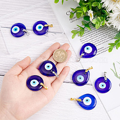 8Pcs 4 Style Handmade Lampwork Evil Eye Pendants&nbsp;FIND-AR0003-27