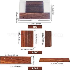 4Pcs 2 Style Black Walnut Earring Display Stand&nbsp;EDIS-FG0001-45
