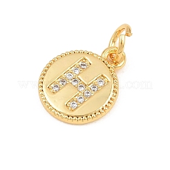 Brass Micro Pave Clear Cubic Zirconia Charms&nbsp;CU-CBA56CE-12G-H
