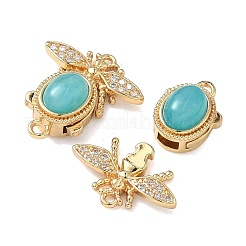 Brass Micro Pave Clear Cubic Zirconia Box Clasps&nbsp;KK-C075-43A-G