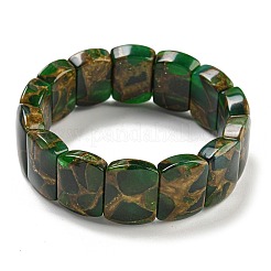 Synthetic Rectangle Gold Clinquant Stone Stretch Bracekets&nbsp;G-P549-01D