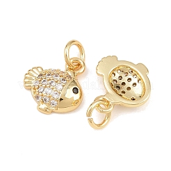 Brass Pave Clear Cubic Zirconia Pendants&nbsp;KK-L275-03G