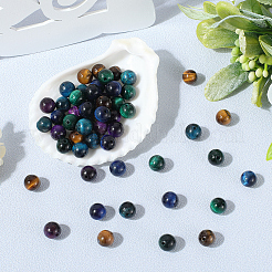 60Pcs 5 Colors Natural Tiger Eye Beads&nbsp;G-PA0001-11