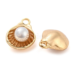Natural Freshwater Shell Brass Shell Shaped Charms&nbsp;KK-Q806-09G