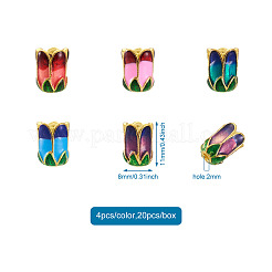 20Pcs 5 Colors Alloy Bead Caps&nbsp;ENAM-YS0001-04