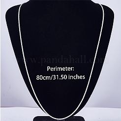 Anti-Tarnish Rhodium Plated 925 Sterling Silver Thin Dainty Link Chain Necklace for Women Men&nbsp;JN1096B-07