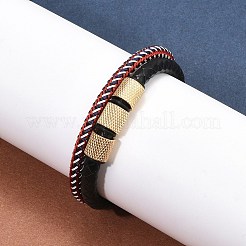 Braided Leather Multi-strand Bracelets&nbsp;BJEW-Z081-15G