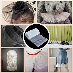 Plastic Wrinkle Mesh Fabric for Dress Headwear Accessories&nbsp;DIY-WH0588-16B