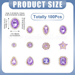 100Pcs Teardrop/Heart/Star Sew on Rhinestones&nbsp;FIND-TA0006-69C