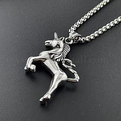 Unicorn Horse 304 Stainless Steel Pendant Punk Hip-hop Necklaces&nbsp;JA5875