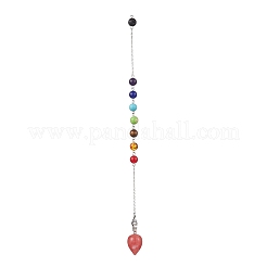 Chakra Synthetic & Natural Mixed Gemstone Pointed Dowsing Pendulums&nbsp;PALLOY-JF02608-01