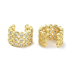 Brass Micro Pave Cubic Zirconia Cuff Earrings for Women&nbsp;EJEW-D088-08G