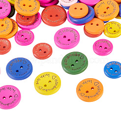 200Pcs 2 Styles Wooden Bottons&nbsp;BUTT-TA0001-35