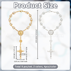 8Pcs 2 Colors Alloy Charm Bracekets&nbsp;BJEW-GO0001-45