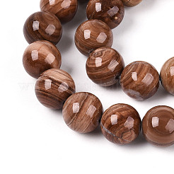 Natural Wood Lace Stone Wooden Jasper Beads Strands&nbsp;G-T143-30A-01