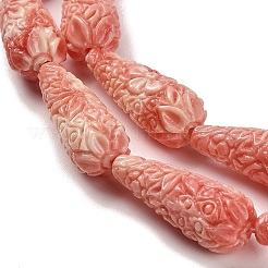 Synthetic Shell Carved Beads Strands&nbsp;SHEL-H007-03A-01