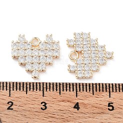 Brass Micro Pave Clear Cubic Zirconia Charms&nbsp;KK-F871-46G