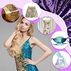 PVC Reversible Sequin Fabric&nbsp;DIY-WH0430-543B