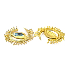 Plastic Evil Eye Stud Earrings with Rhinestone&nbsp;EJEW-C064-01A-G