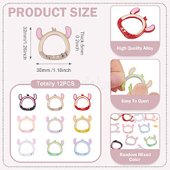 12Pcs Baking Paint Alloy Spring Gate Rings&nbsp;FIND-TA0008-99