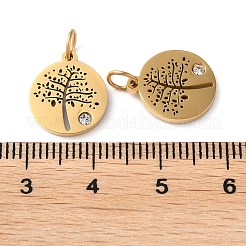 316 Surgical Stainless Steel Micro Pave Clear Cubic Zirconia Charms&nbsp;RB-I078-75G