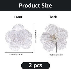 2Pcs Iron & ABS Imitation Pearl Shoe Buckle Clips&nbsp;DIY-FH0008-23