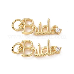 Rack Plating Brass Micro Pave Cubic Zirconia Pendants&nbsp;KK-C008-12G