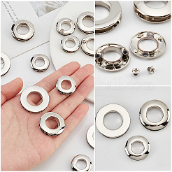 18Pcs 3 Style Alloy Grommet Eyelet Findings&nbsp;FIND-WR0006-18P