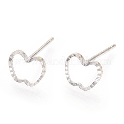 925 Sterling Silver Hollow Apple Stud Earrings&nbsp;STER-T005-09