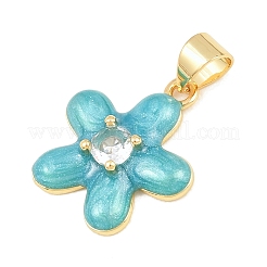 Brass Micro Pave Clear Cubic Zirconia Pendants&nbsp;KK-C170-26G-07