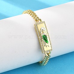 Brass Cuban Link Chain Bracelets&nbsp;BJEW-A035-02G