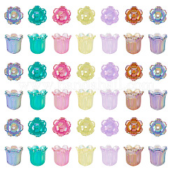50Pcs UV Plating Transparent Acrylic Beads&nbsp;PACR-TA0001-26