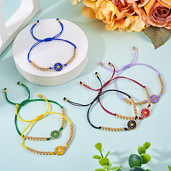 6Pcs 6 Colors Alloy Enamel Link Bracelets for Women&nbsp;BJEW-TAC0042