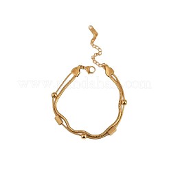 304 Stainless Steel Double Layers Snake Chain Bracelets for Women&nbsp;WG9B6B6-01
