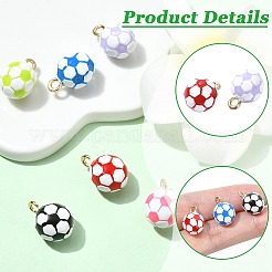 6Pcs 6 Colors Alloy Enamel Pendants&nbsp;ENAM-CJ0007-62
