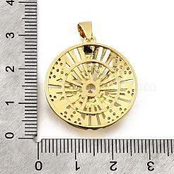 Brass Micro Pave Cubic Zirconia Pendants&nbsp;KK-Z104-07G