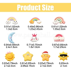 30Pcs 10 Styles Opaque Resin Cabochons&nbsp;CRES-YW0001-27