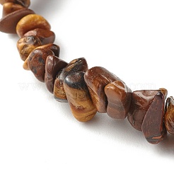 Natural Tiger Eye Chip Beads Stretch Bracelets for Children&nbsp;BJEW-JB06388-02