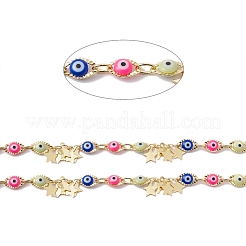 Handmade Eco-friendly Brass Star Link Chain&nbsp;CHC-E025-09G