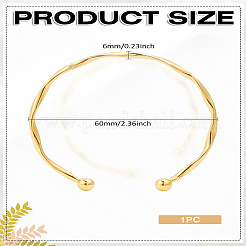 1Pc Alloy Open Cuff Bangles&nbsp;BJEW-LP0004-09G