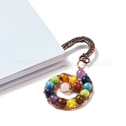 Chakra Theme Gemstone Beaded Bookmarks&nbsp;AJEW-JK00178
