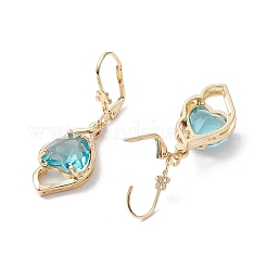 Glass Leverback Earring&nbsp;EJEW-C077-06KCG