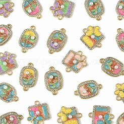 30Pcs 3 Styles Alloy Crystal Rhinestone and ABS Imitation Pearl Connector Charms&nbsp;ENAM-FS0003-71G
