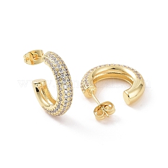 Clear Cubic Zirconia Ring Stud Earrings&nbsp;EJEW-P224-12G