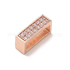 Brass Micro Pave Clear Cubic Zirconia Slide Charms&nbsp;KK-A300-12RG