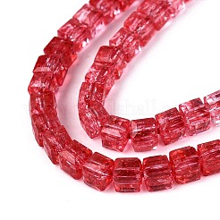Crackle Transparent Glass Beads Strands&nbsp;GLAA-N062-4mm-13