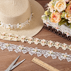 4 Yards 4 Styles Organza Flower Lace Trim&nbsp;SRIB-GA0001-10