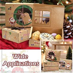 12 pcs 4 Styles Christmas Theme Kraft Paper Gingerbread Candy Boxes with PET Window&nbsp;ST-CJ0010-15