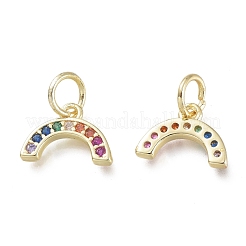 Brass Micro Pave Clear Cubic Zirconia Pendants&nbsp;KK-P188-O01-G
